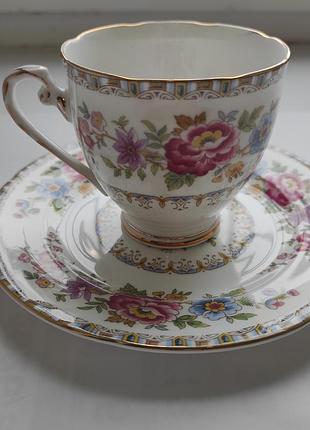 Винтажная чайная пара grafton china "malvern", английская, 1930-40-ые годы
