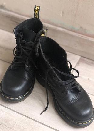 Черевики дитячі dr. martens класичні шкіряні чорні 31-32 розмір