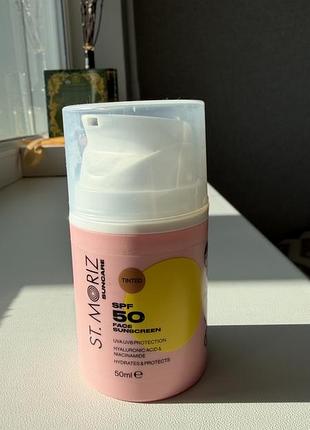 Тонуючий сонцезахист для обличчя st. moriz suncare spf 50 tinted face sunscreen