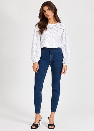 Джинсы vila regular waist skinny fit женские s-30 синие (12345789-50)