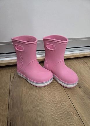 Гумові чоботи для дівчаток crocs рожеві c7