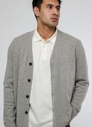 Кардиган чоловічий m&s сірий xxl 100% вовна