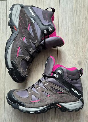 Идеал. оригинал 100%. женские треккинговые ботинки salomon authentic Салтермин 7300975x gore-tex 38 р. 24 см