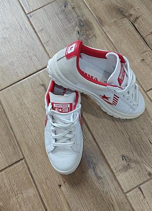 Кеди converse білі, червоні, розмір 36.5, 37, шкіра