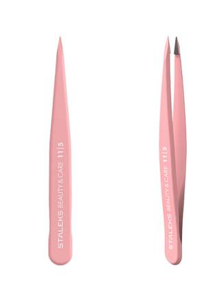 Пінцет для брів beauty & care 11 type 5 точковий рожевий