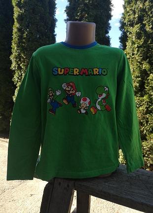 Трикотажная кофта mario на мальчика 7-8 лет 128 см реглан лонгслив