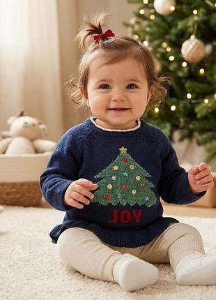 Новогодний свитерчик на девочку 9/12 мес.🎄✨