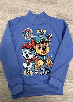 Гольф для хлопчика paw patrol теплий з начісом, синій
