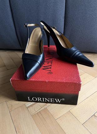 Шкіряні чорні туфлі lorinew, 39 розмір, слінгбеки
