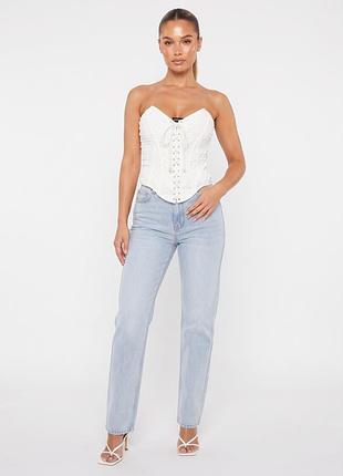 Білий корсет на шнурівці prettylittlething розмір 38