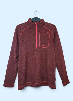 Чоловіча флісова кофта glissade xl/2xl червоний меланж на блискавці 1/4