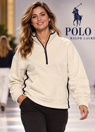 Жіночий світшот polo ralph lauren молочний m/l бавовна