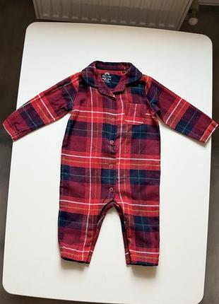 Чоловічок унісекс next baby в червоно-зелену клітинку 6/9міс 74см