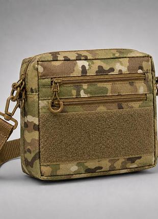 Чоловіча тактична сумка multicam edc cordura 600d, сумка для патчів і шевронів мультікам