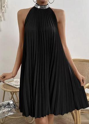 Нова чорна плісирована вільна сукня/ плаття shein 🖤
