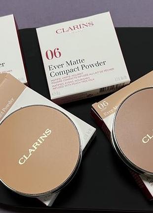 Clarins пудра для обличчя 05 medium deep  , 06 deep   , paris clarins   ever matte compact 2