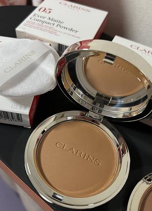 Clarins пудра для обличчя 05 medium deep  , 06 deep   , paris clarins   ever matte compact 4