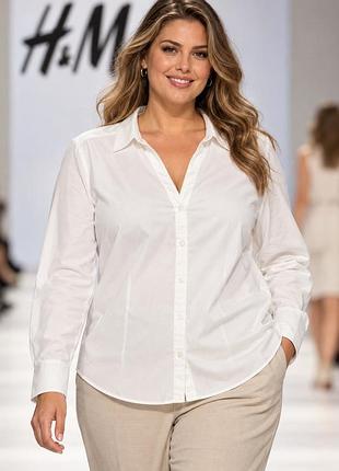 Блуза жіноча h&m біла l - xl з бавовни