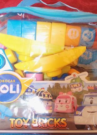 Конструктор для хлопчиків robocar poli toy bricks різнокольоровий