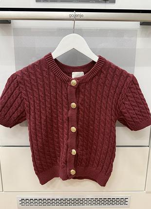 Кардиган жіночий h&m укорочений бордовий