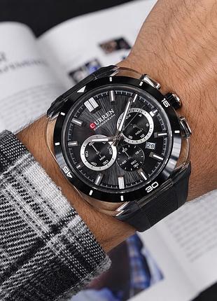 Годинник чоловічий curren 8502 black-silver