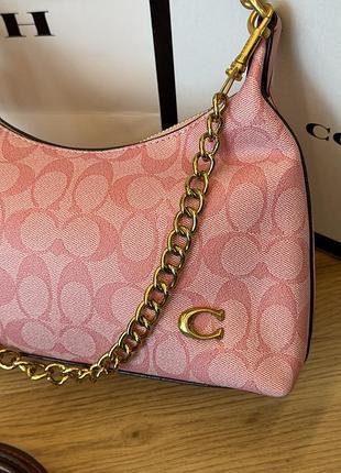 Сумка женская коуч розовая coach juliet shoulder bag 25 на плечо