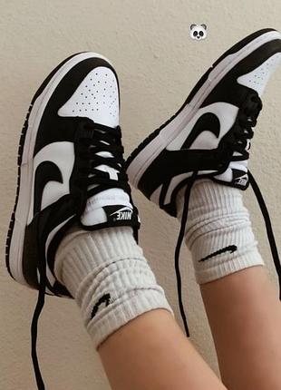 Шкіряні кросівки nike panda dunks