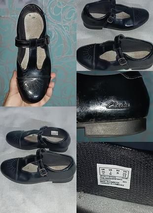 Дитячі лакові туфлі моделі clarks scala spirit k (чорна лакована шкіра) для дівчаток