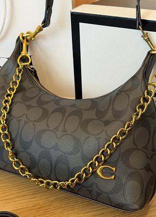 Сумка женская коуч черная coach juliet shoulder bag 25 на плечо