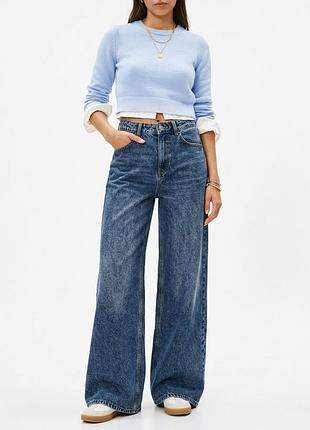 Стильные широкие джинсы sinsay wide leg (34 / xs-s)