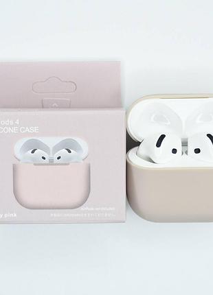 Силиконовый чехол для наушников airpods 4 baby pink