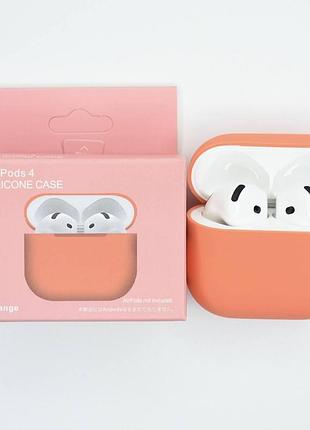 Силиконовый чехол для наушников airpods 4 orange