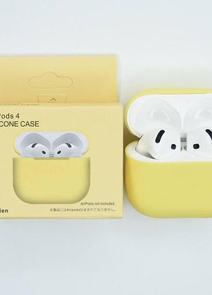Силиконовый чехол для наушников airpods 4 golden