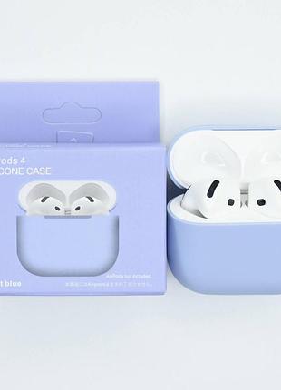 Силиконовый чехол для наушников airpods 4 light blue
