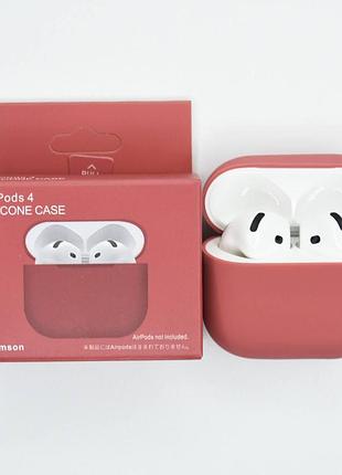 Силиконовый чехол для наушников airpods 4 crimson