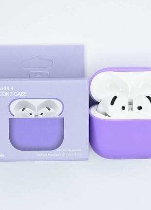 Силиконовый чехол для наушников airpods 4 purple
