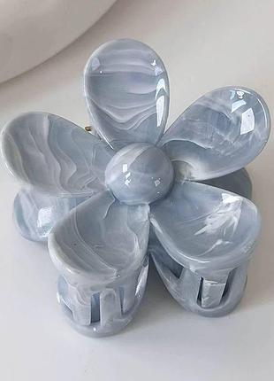 Зажим для волос, заколка краб для волос, цветок, pearl mist