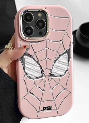 Чехол для iphone 11 pro матовый spider man, защитный, розовый