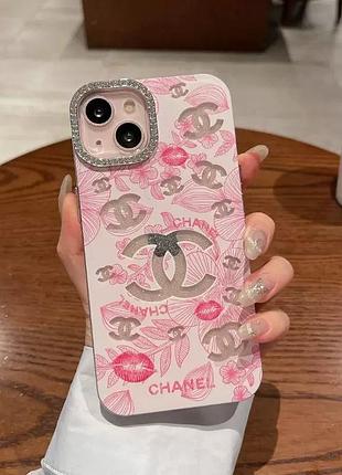 Чохол для iphone 16 pro матовий chanel, захисний рожевий