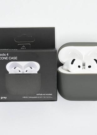 Силиконовый чехол для наушников airpods 4 dark grey