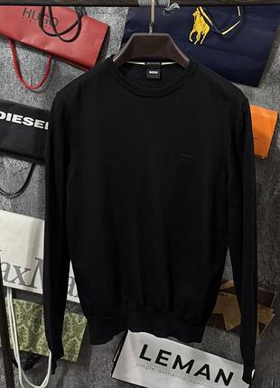 Кофта чоловіча светр hugo boss finest itallian yarn wool чорний l m