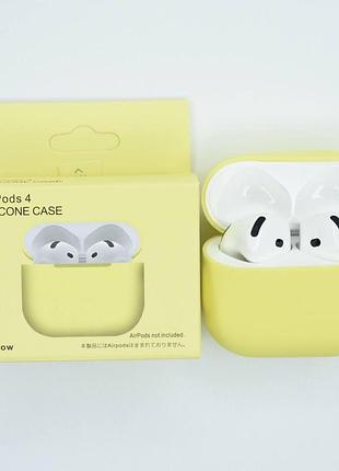 Силиконовый чехол для наушников airpods 4 yellow