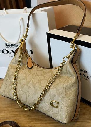 Сумка жіноча коуч пісочна coach juliet shoulder bag 25 на плече