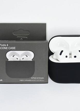 Силиконовый чехол для наушников airpods 4 black