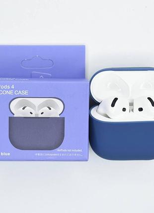 Силиконовый чехол для наушников airpods 4 gray blue