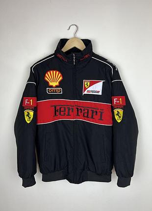 Ferrari embroidered logo racing jacket утеплена куртка з лототипами фераррі