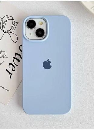 Силіконовий чохол матовий блакитний, для iphone 13 pro max