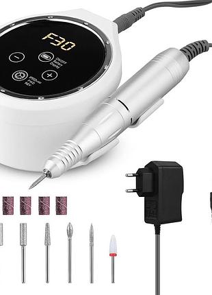 Фрезер для маникюра и педикюра nail drill r7 plus 40 вт с дисплеем, компактный электрический аппарат для ногтей