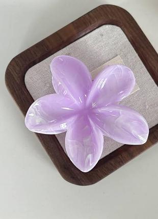 Зажим для волос, заколка краб для волос, цветок, lavender pearl