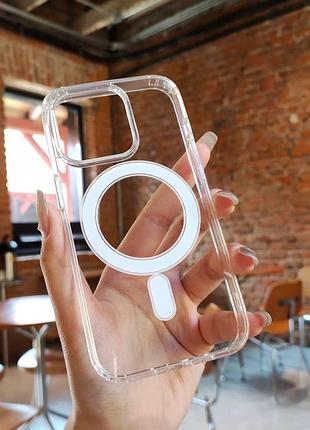 Чехол для iphone 12 pro прозрачный с magsafe, защитный